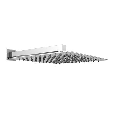 Milan 300 x 300mm Ultra Thin Square Shower Head with Shower Arm  Profile Large Image