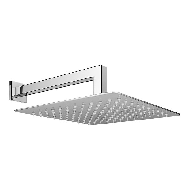 Milan 300 x 300mm Ultra Thin Square Shower Head + 90 Degree Bend Arm  Feature Large Image