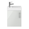 Milan 400mm Grey Mist Compact Wall Hung Vanity Basin Unit Large Image