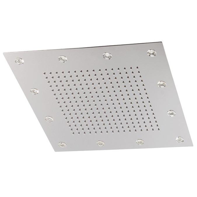 Milan 400mm LED Illuminated Fixed Ceiling Mounted Square Shower Head  Feature Large Image
