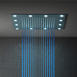 Milan 400mm LED Illuminated Fixed Ceiling Mounted Square Shower Head Medium Image