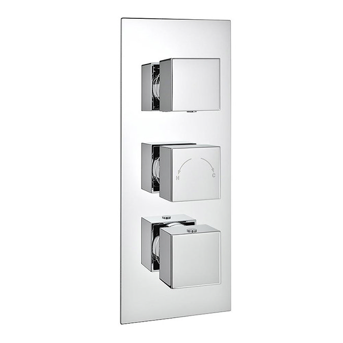 Milan 400mm LED Square Shower Package with Concealed Valve + Handset In Bathroom Large Image