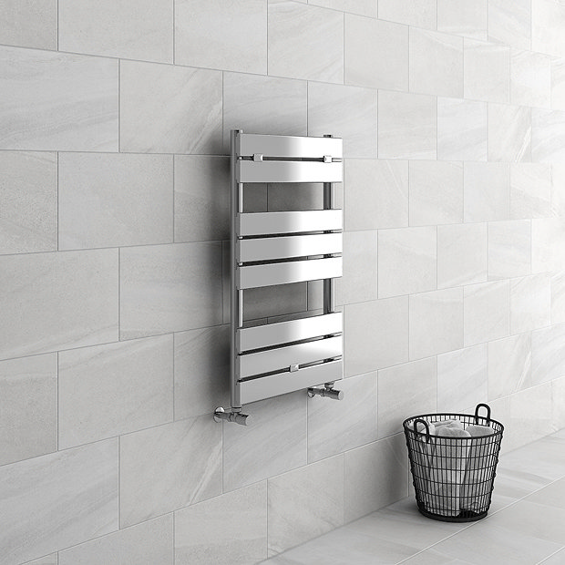 Milan 500 x 840mm Heated Towel Rail (incl. Valves + Electric Heating