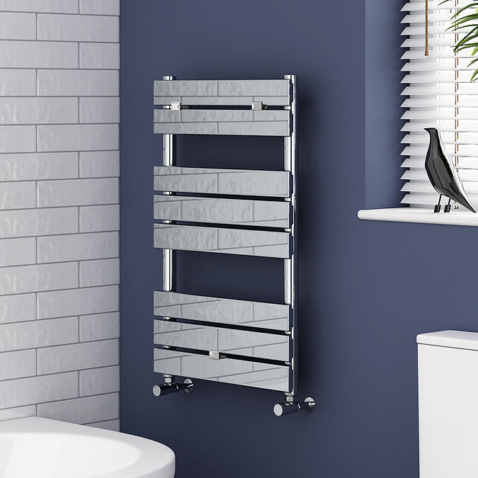 Milan 500 x 840mm Heated Towel Rail (incl. Valves + Electric Heating Kit)  additional Large Image