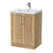 Milan 600mm Autumn Oak Framed 2-Door Floor Standing Vanity Unit