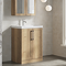 Milan 600mm Autumn Oak Framed 2-Door Floor Standing Vanity Unit