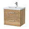 Milan 600mm Autumn Oak Framed 2-Drawer Wall Hung Vanity Unit