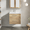 Milan 600mm Autumn Oak Framed 2-Drawer Wall Hung Vanity Unit