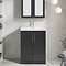 Milan 600mm Soft Black Framed 2-Door Floor Standing Vanity Unit