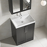 Milan 600mm Soft Black Framed 2-Door Floor Standing Vanity Unit