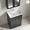 Milan 600mm Soft Black Framed 2-Door Floor Standing Vanity Unit