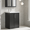 Milan 600mm Soft Black Framed 2-Door Floor Standing Vanity Unit