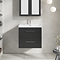 Milan 600mm Soft Black Framed 2-Drawer Wall Hung Vanity Unit