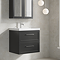 Milan 600mm Soft Black Framed 2-Drawer Wall Hung Vanity Unit
