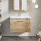 Milan 800mm Autumn Oak Framed 2-Drawer Wall Hung Vanity Unit