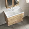Milan 800mm Autumn Oak Framed 2-Drawer Wall Hung Vanity Unit