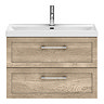 Milan 800mm Autumn Oak Framed 2-Drawer Wall Hung Vanity Unit