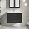 Milan 800mm Soft Black Framed 2-Drawer Wall Hung Vanity Unit