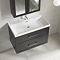 Milan 800mm Soft Black Framed 2-Drawer Wall Hung Vanity Unit