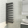 Milan Anthracite U-Shaped Heated Towel Rail - 1300 x 400mm Large Image