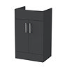 Milan Aura 500mm Soft Black 2-Door Floor Standing Vanity Unit
