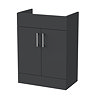 Milan Aura 600mm Soft Black 2-Door Floor Standing Vanity Unit