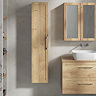 Milan Autumn Oak Framed 300mm Wide Wall Hung Tall Storage Unit