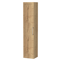 Milan Autumn Oak Framed 300mm Wide Wall Hung Tall Storage Unit