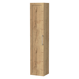 Milan Autumn Oak Framed 300mm Wide Wall Hung Tall Storage Unit