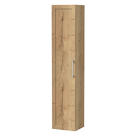 Milan Autumn Oak Framed 300mm Wide Wall Hung Tall Storage Unit