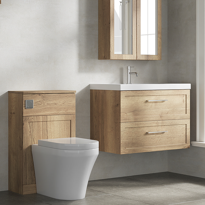 Milan Autumn Oak Framed 500mm Wide WC Unit
