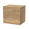 Milan Autumn Oak Framed 600mm Wall Hung 2-Drawer Countertop Vanity Unit