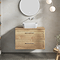 Milan Autumn Oak Framed 800mm Wall Hung 2-Drawer Countertop Vanity Unit