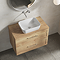 Milan Autumn Oak Framed 800mm Wall Hung 2-Drawer Countertop Vanity Unit