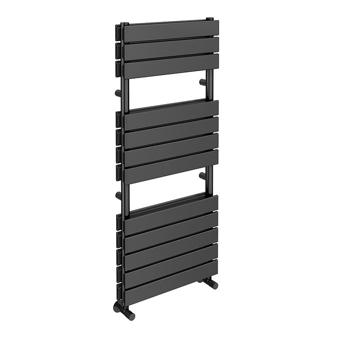 Milan Black Nickel 1200 x 500mm Double Panel Heated Towel Rail Profile Large Image