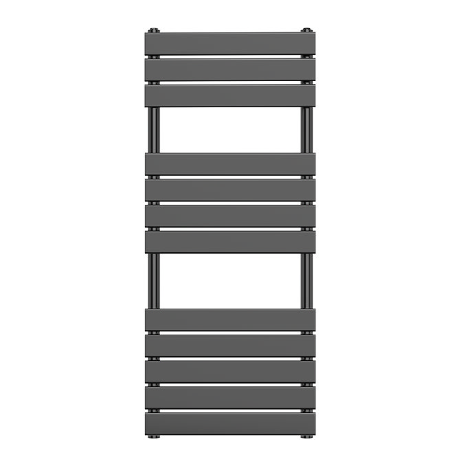 Milan Black Nickel 1200 x 500mm Single Panel Heated Towel Rail
