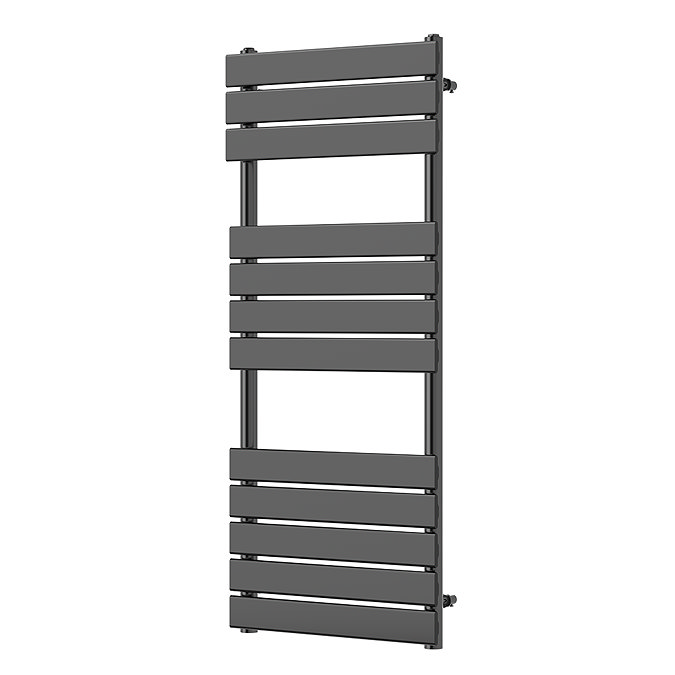 Milan Black Nickel 1200 x 500mm Single Panel Heated Towel Rail