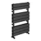 Milan Black Nickel 800 x 500mm Double Panel Heated Towel Rail Profile Large Image