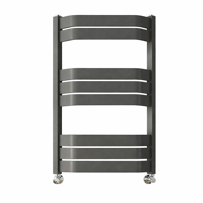 Milan Bow-Fronted Anthracite 850 x 550 Designer Flat Panel Heated Towel Rail