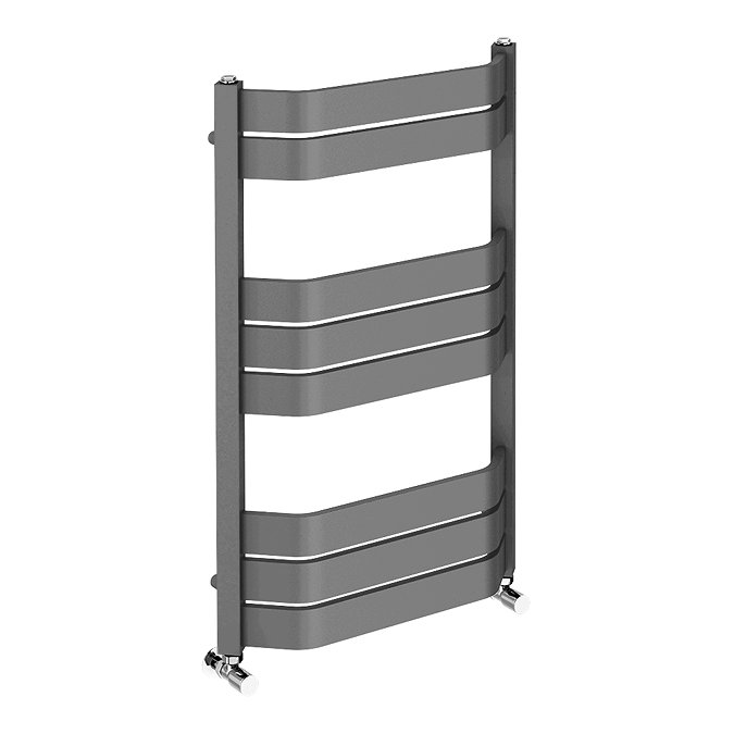 Milan Bow-Fronted Anthracite 850 x 550 Designer Flat Panel Heated Towel Rail  Standard Large Image