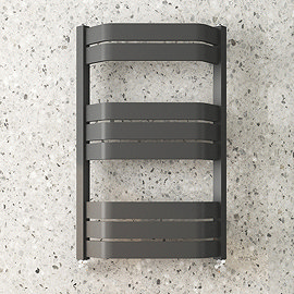 Milan Bow-Fronted Anthracite 850 x 550 Designer Flat Panel Heated Towel Rail Large Image