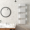 Milan Bow-Fronted White 1200 x 550 Designer Flat Panel Heated Towel Rail  Feature Large Image