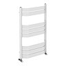Milan Bow-Fronted White 850 x 550 Designer Flat Panel Heated Towel Rail  Standard Large Image