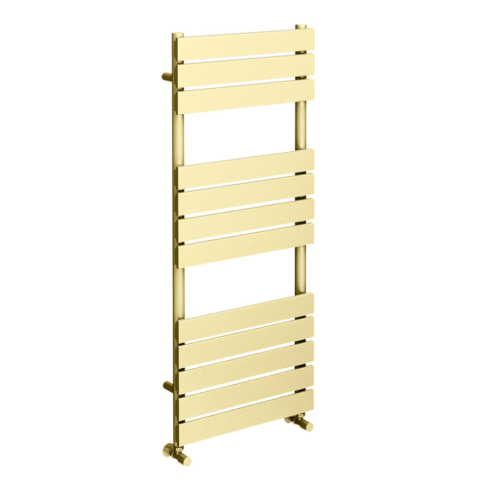 Arezzo Brushed Brass 1200 x 500 Heated Towel Rail  Feature Large Image