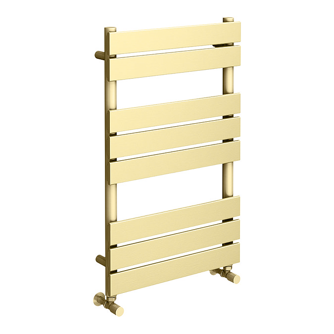 Arezzo Brushed Brass 800 x 500 Heated Towel Rail  Standard Large Image