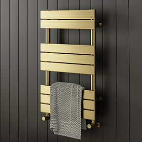 Arezzo Brushed Brass 800 x 500 Heated Towel Rail