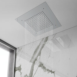 Milan Chrome 400 x 400mm Recessed Ceiling Mounted Square Shower Head Medium Image