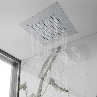 Milan Chrome 400 x 400mm Recessed Ceiling Mounted Square Shower Head  Profile Large Image