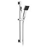 Milan Chrome Thermostatic Bath Shower Mixer Valve with Square Slide Rail Kit