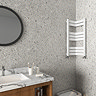 Milan Corner White 850 x 300 x 300 Heated Towel Rail  Profile Large Image